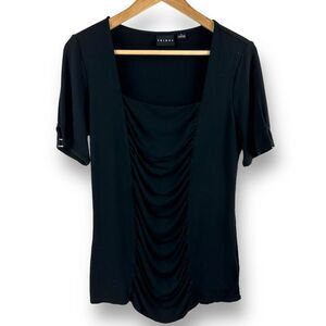 Tribal black short sleeve‎ flattering fit top size M